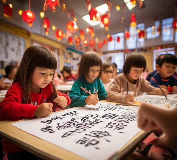 一年级学子硬笔书法展新年风采